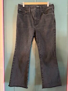 Madewell Mid-Rise Kick Out Jeans - crop - Black - size 30